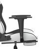 vidaXL Chaise de jeu avec repose-pied Blanc et noir Similicuir