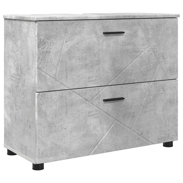 vidaXL Cabinet de salle de bain Gris b&eacute;ton 76,5 x 35 x 64 cm