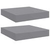 vidaXL &Eacute;tag&egrave;res murales flottantes 2 pcs gris 23x23,5x3,8 cm MDF