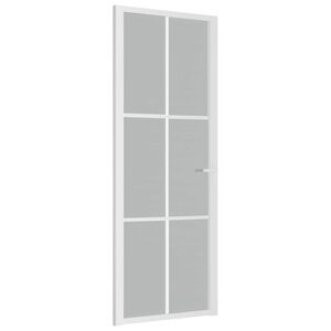 vidaXL Porte int&eacute;rieure 76x201,5 cm Blanc Verre mat et aluminium