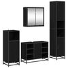 vidaXL Ensemble de mobilier de salle de bain 4 pcs Ch&ecirc;ne noir
