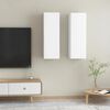 vidaXL Meubles TV 2 pcs Blanc 30,5x30x90 cm Bois d&rsquo;ing&eacute;nierie