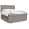 vidaXL Sommier &agrave; lattes de lit avec matelas Taupe 180x200 cm Tissu