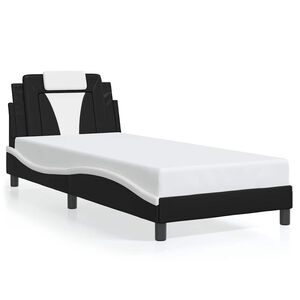 vidaXL Cadre de lit Viana sans matelas noir et blanc 80x200 cm similicuir