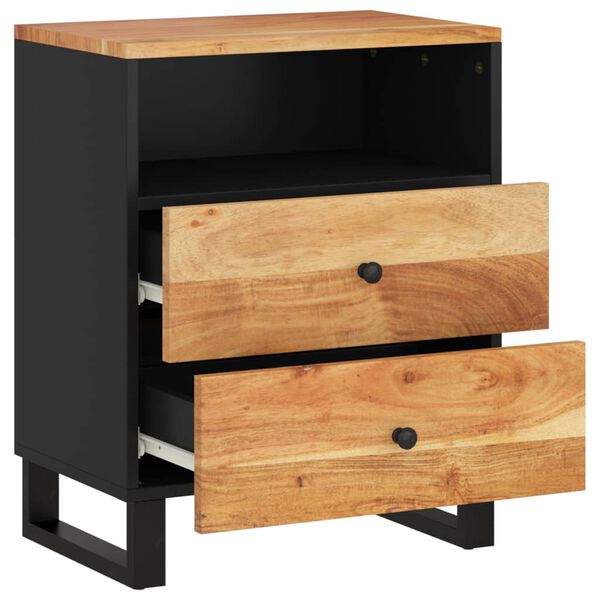 vidaXL Table de chevet 50x33x62cm Bois d'acacia solide et d'ingénierie