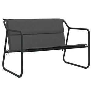 vidaXL Banc de jardin &agrave; 2 places avec coussin anthracite acier