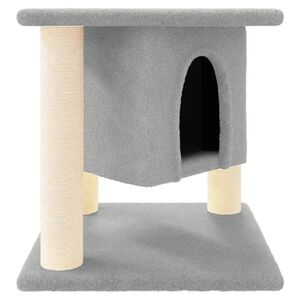vidaXL Arbre &agrave; chat avec griffoirs en sisal Gris clair 37 cm