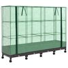 vidaXL Jardini&egrave;re de jardin avec couverture de serre et roues 4 pc PP