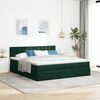 vidaXL Cadre de lit ottoman avec matelas vert fonc&eacute; 200x200 cm velours