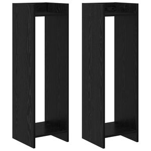vidaXL Support de Plante Ch&ecirc;ne Noir 30 x 30 x 100 cm Bois d&rsquo;ing&eacute;nierie