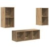 vidaXL Ensemble meuble TV 3 pc Ch&ecirc;ne artisanal Bois d'ing&eacute;nierie