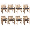 vidaXL Chaises de jardin lot de 8 avec coussins anthracite Teck solide