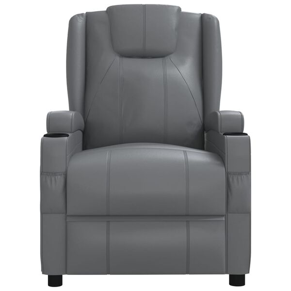 vidaXL Fauteuil de massage Anthracite Similicuir