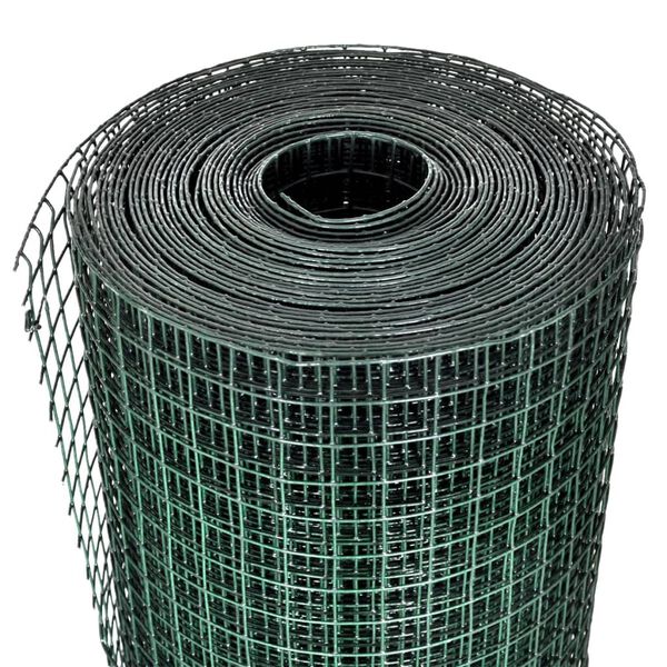 vidaXL Grillage acier galvanisé et revêtement en PVC 10x1 m vert