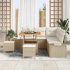 vidaXL Ensemble de canapé de jardin 8 pcs Beige Poly rotin