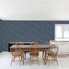 DUTCH WALLCOVERINGS Papier peint Flower Bleu fonc&eacute; et bronze