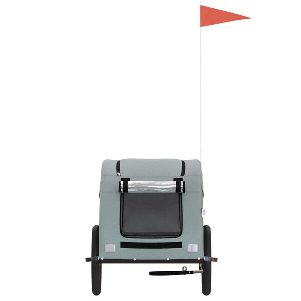 vidaXL Remorque de vélo pour animaux de compagnie gris