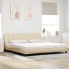 vidaXL Lit avec matelas Hanko cr&egrave;me 200x200 cm tissu