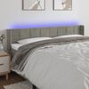 vidaXL T&ecirc;te de lit &agrave; LED Gris clair 203x16x78/88 cm Velours