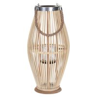 H&S Collection Lanterne 24x48 cm Bambou Naturel