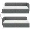 vidaXL Cadre de lit d'angle avec matelas Gris fonc&eacute; 90 x 200 cm tissu