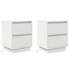 vidaXL Cabinet de chevet 2 pc Blanc 39 x 34,5 x 50 cm