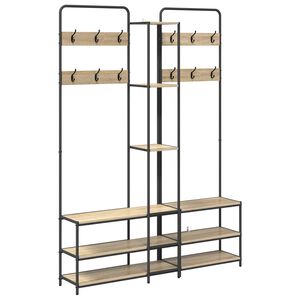 vidaXL Portemanteau avec banc &agrave; chaussures Ch&ecirc;ne Sonoma