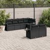 vidaXL Salon de jardin 7 pcs avec coussins noir r&eacute;sine tress&eacute;e