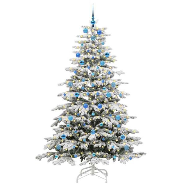 vidaXL Sapin de Noël Artificiel à Branches Articulées Blanc 210 cm