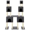 vidaXL Arbre &agrave; chat avec griffoirs en sisal Gris fonc&eacute; 199 cm