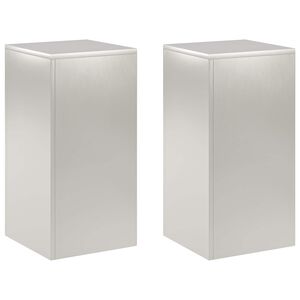 vidaXL Support de Plante 2 pcs Argent&eacute; 30 x 30 x 60 cm Acier