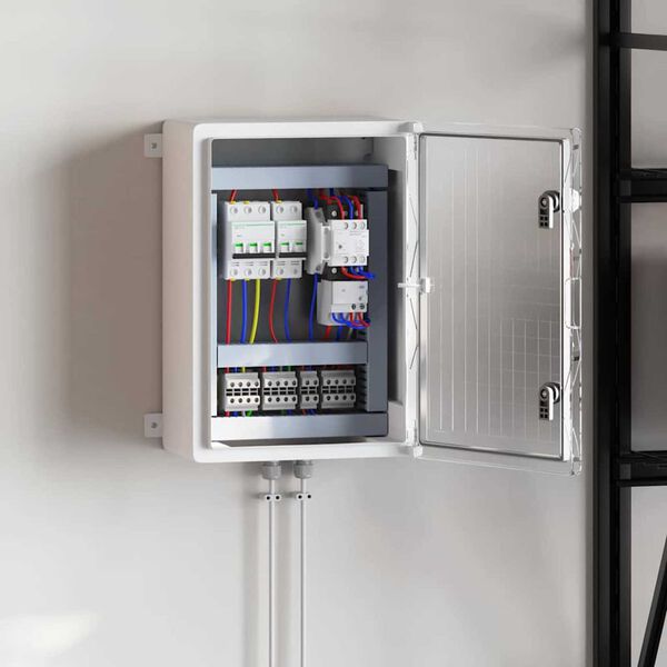 vidaXL Armoire de contr&ocirc;le Gris 35 x 19,5 x 50 cm Plastic ABS