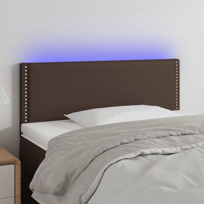 vidaXL Tête de lit à LED Marron 100x5x78/88 cm Similicuir