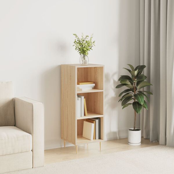 vidaXL Buffet ch&ecirc;ne sonoma 34,5x32,5x90 cm bois d'ing&eacute;nierie