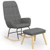 vidaXL Chaise &agrave; bascule avec repose-pied Gris clair Tissu