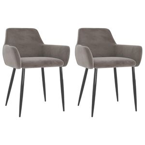 vidaXL Chaises &agrave; manger lot de 2 Gris clair Velours