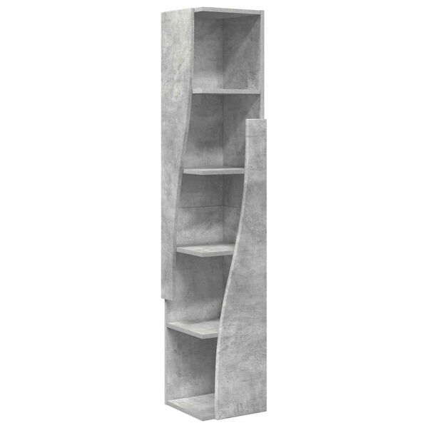 vidaXL Meuble d'angle Gris b&eacute;ton 27,5x27x140cm Bois d'ing&eacute;nierie