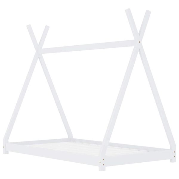 vidaXL Cadre de lit d'enfant Blanc Bois de pin massif 80x160 cm