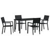 vidaXL Ensemble de salle &agrave; manger pour jardin 5 pc Noir