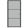 vidaXL Porte intérieure 102,5x201,5 cm Noir Verre mat et aluminium