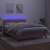 vidaXL Sommier &agrave; lattes de lit avec matelas LED Rose 140x190cm Velours