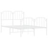 vidaXL Cadre de lit m&eacute;tal sans matelas et pied de lit blanc 120x200 cm