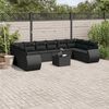 vidaXL Salon de jardin 11 pcs avec coussins noir r&eacute;sine tress&eacute;e