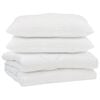 vidaXL Couette avec oreiller 3 pi&egrave;ces Blanc Microfibre