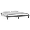 vidaXL Cadre de lit &agrave; LED sans matelas gris 120x200 cm bois massif