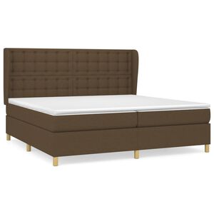 vidaXL Sommier &agrave; lattes de lit avec matelas Marron fonc&eacute; 200x200 cm