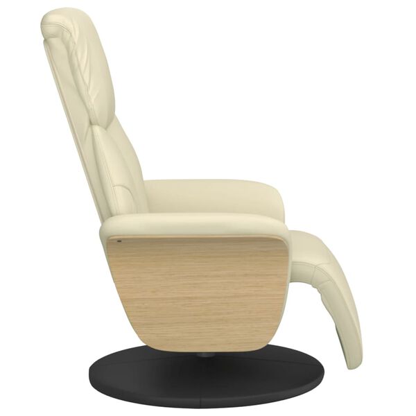vidaXL Fauteuil inclinable avec repose-pieds cr&egrave;me similicuir