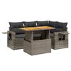 vidaXL Salon de jardin 5 pcs avec coussins gris r&eacute;sine tress&eacute;e