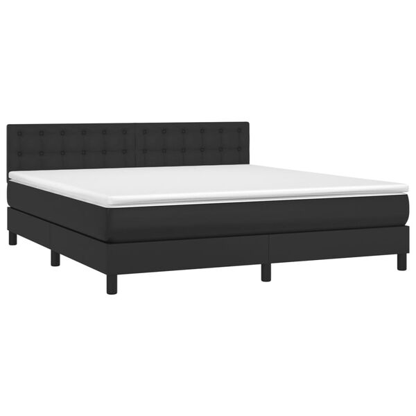 vidaXL Sommier à lattes de lit avec matelas et LED Noir 160x200cm