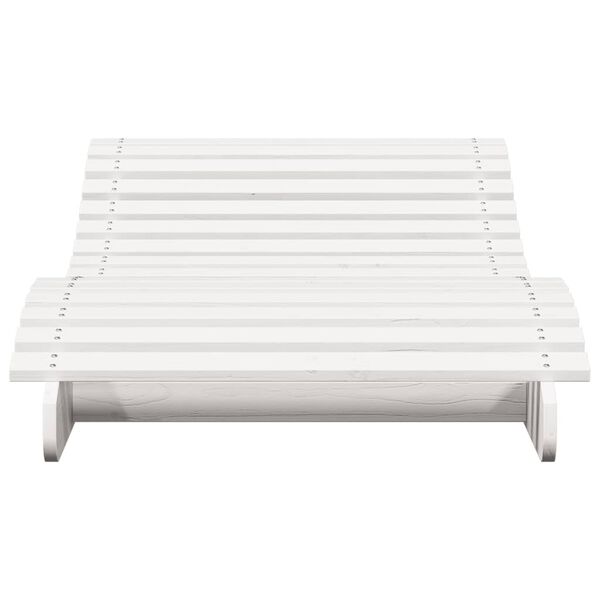 vidaXL Chaise longue blanc 205x80x31,5 cm bois massif de pin